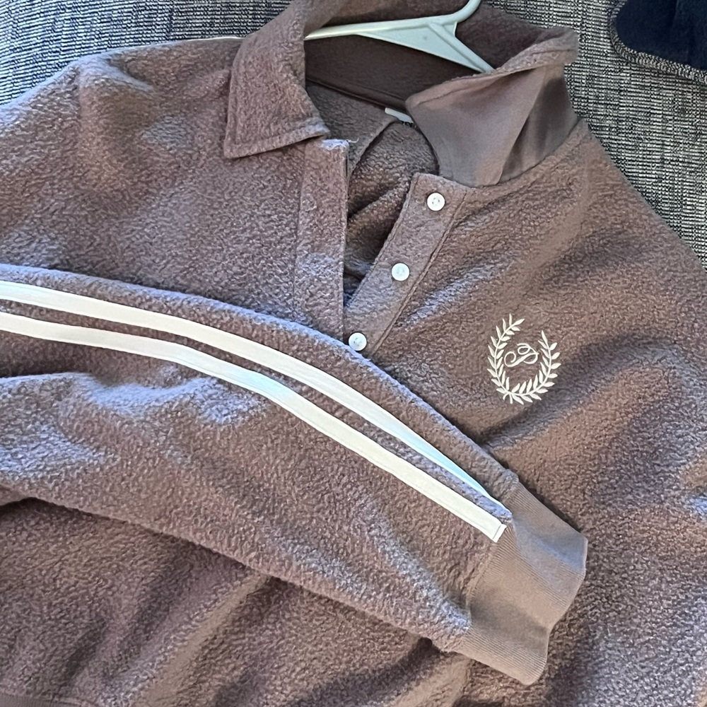 PINK Victoria's Secret Taupe Fleece Pullover